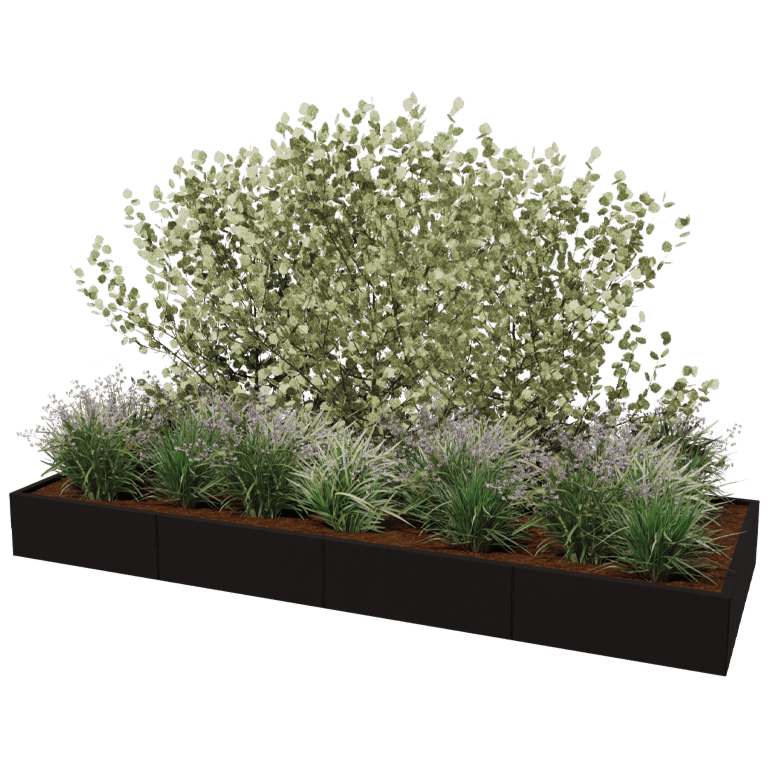 Powder coated steel planter Texas xxl 320 x 120 cm