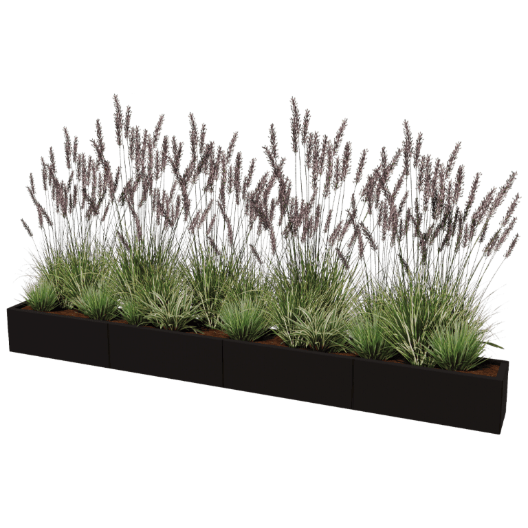 Powder coated steel planter Texas xxl 320 x 30 cm