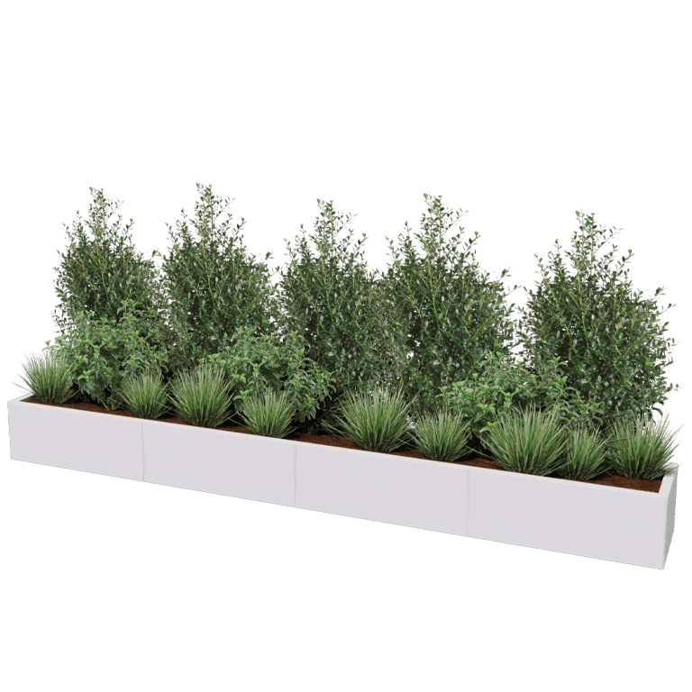 Powder coated steel planter Texas xxl 320 x 40 cm