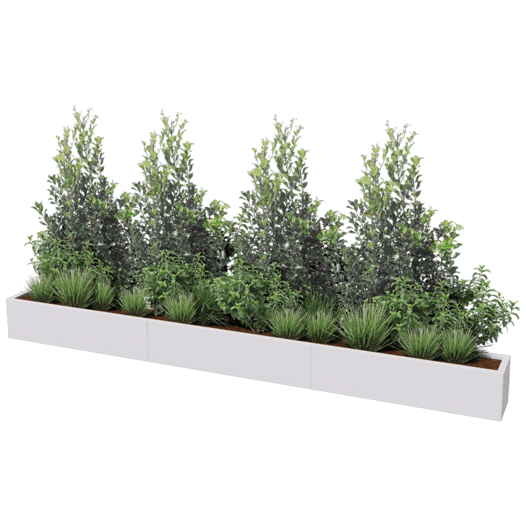 Powder coated steel planter Texas xxl 360 x 30 cm
