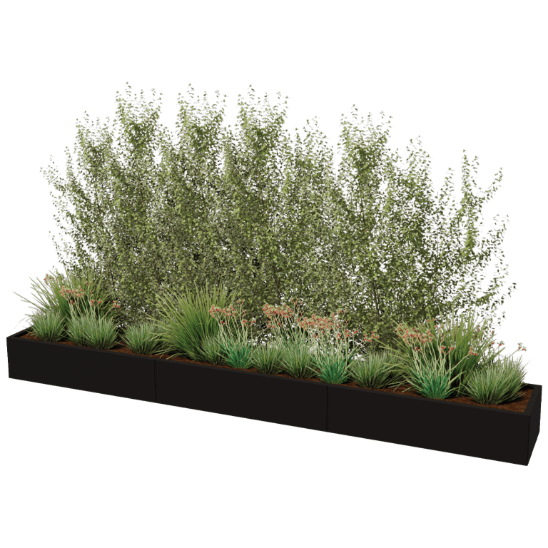 Powder coated steel planter Texas xxl 360 x 50 cm