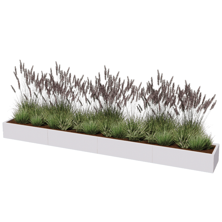 Powder coated steel planter Texas xxl 400 x 50 cm