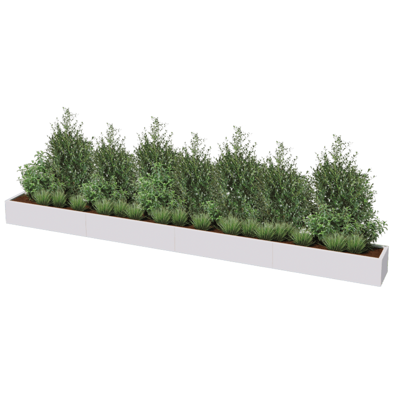 Powder coated steel planter Texas xxl 480 x 40 cm