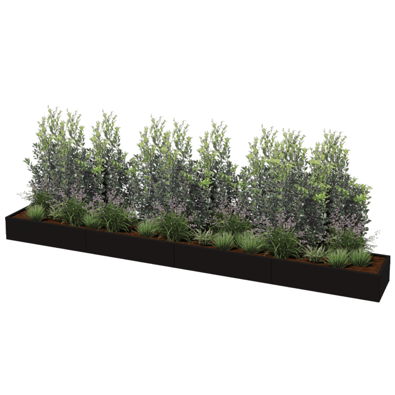 Powder coated steel planter Texas xxl 480 x 60 cm