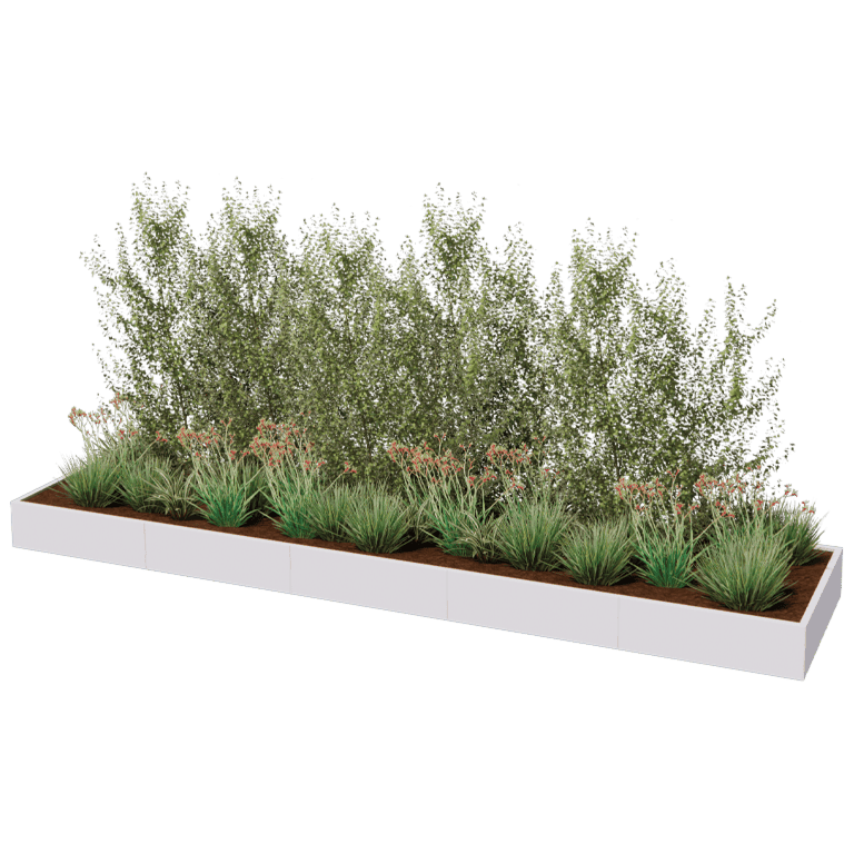 Powder coated steel planter Texas xxl 500 x 120 cm