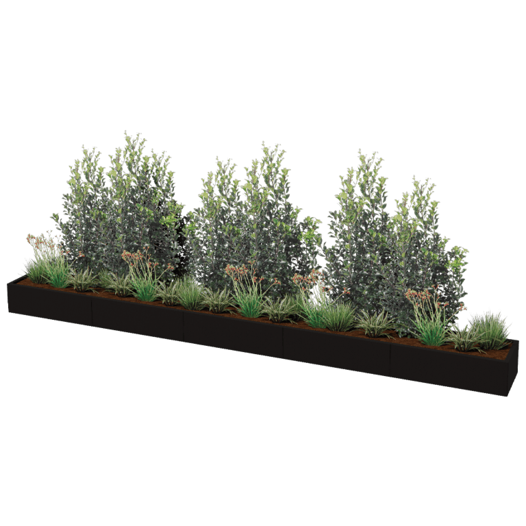 Powder coated steel planter Texas xxl 500 x 50 cm