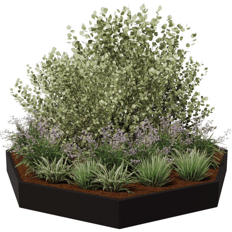 Powder coated steel planter Chicago 120