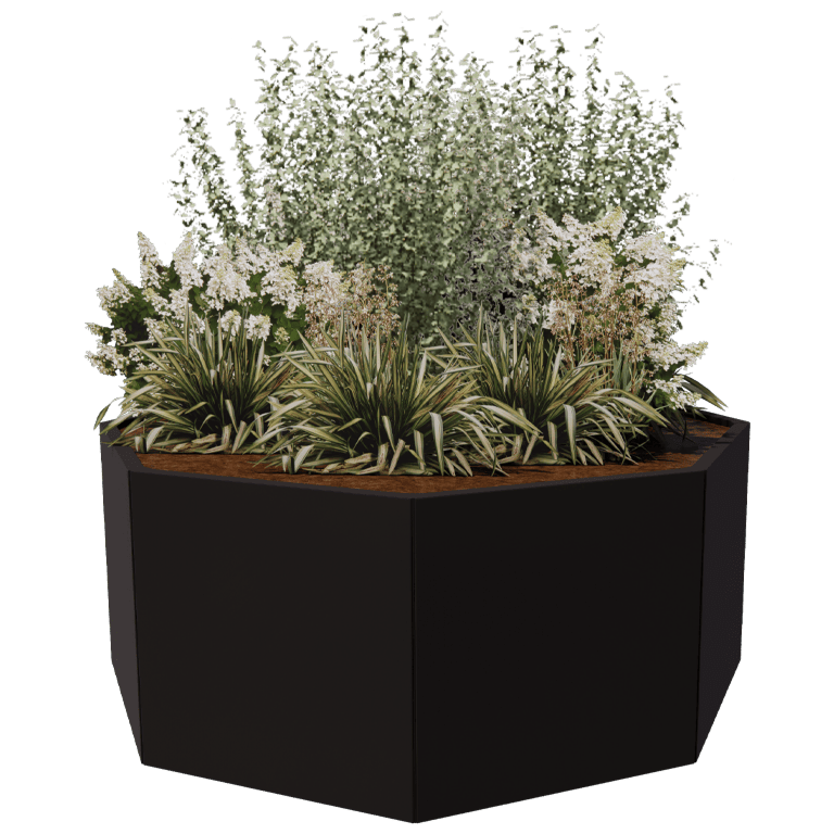 Powder coated steel planter Chicago 70