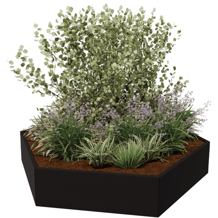 Powder coated steel planter Denver 120