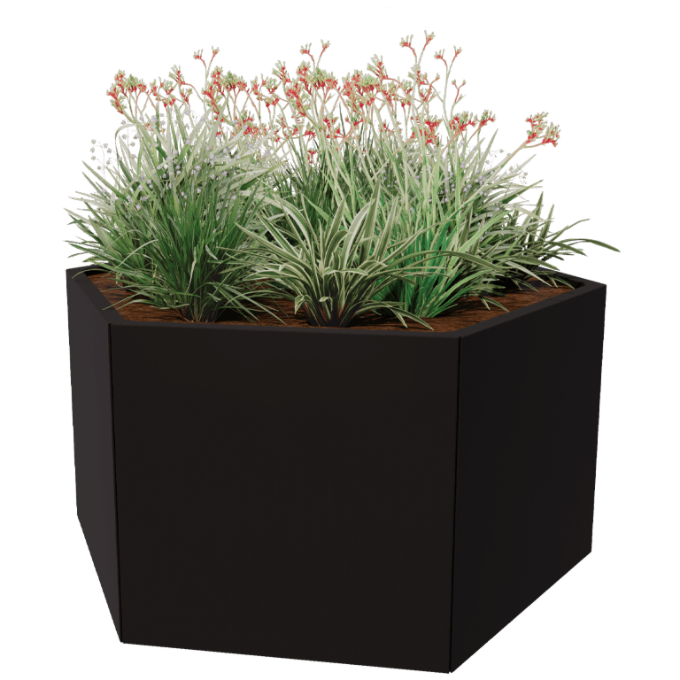Powder coated steel planter Denver 70