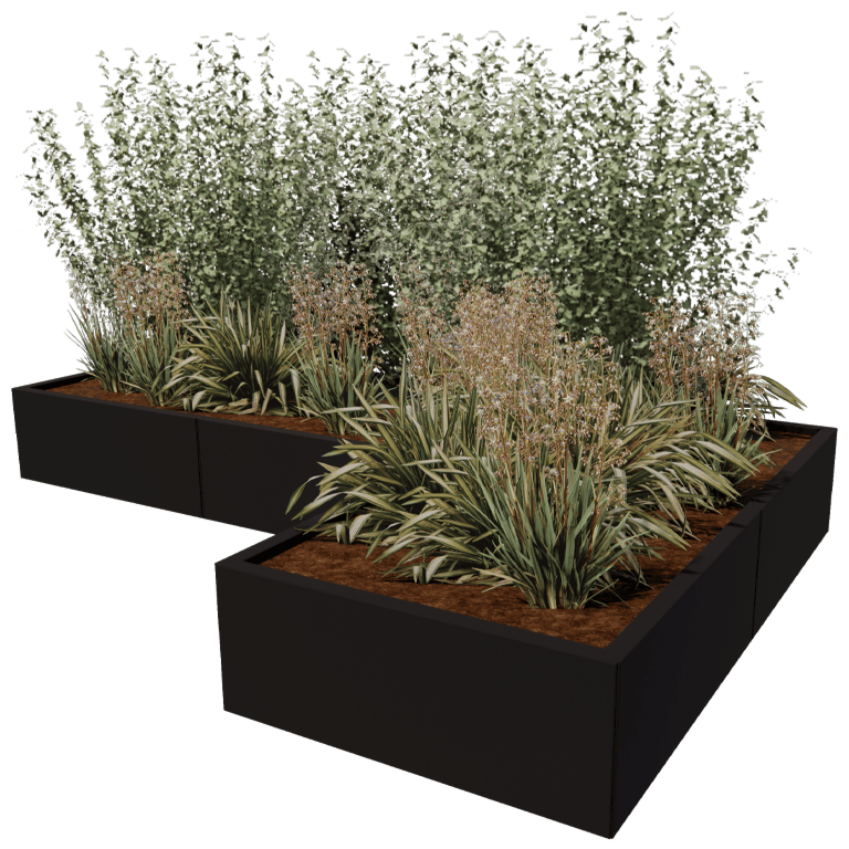 Powder coated steel planter Kansas 80
