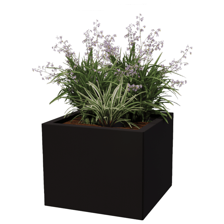 Powder coated steel planter Miami 50 x 50 cm
