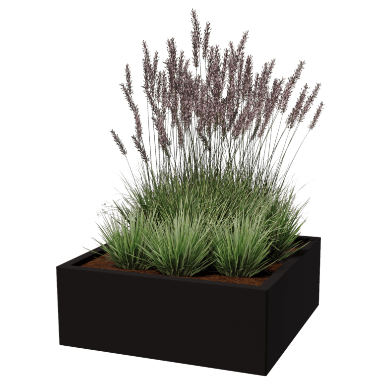 Powder coated steel planter Miami 80 x 80 cm