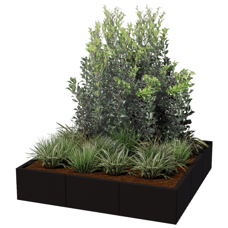 Powder coated steel planter Miami xxl 150 x 150 cm