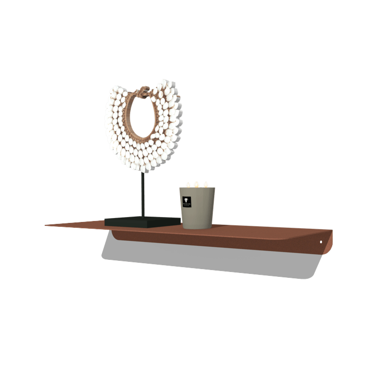 Powder coated steel wall shelve L-shape 60 x 20 cm
