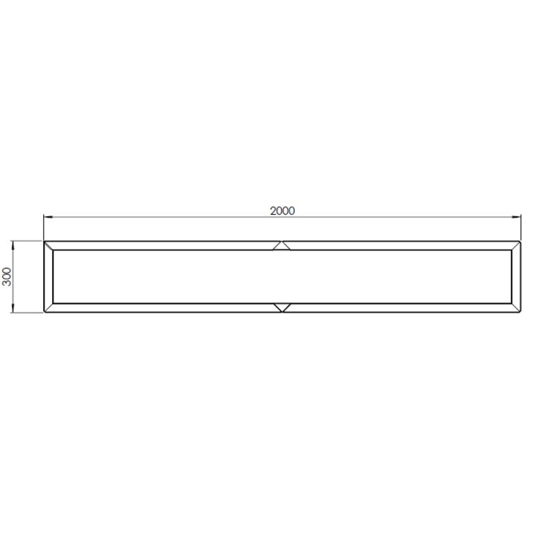 Powder coated steel planter Texas xxl 200 x 30 cm