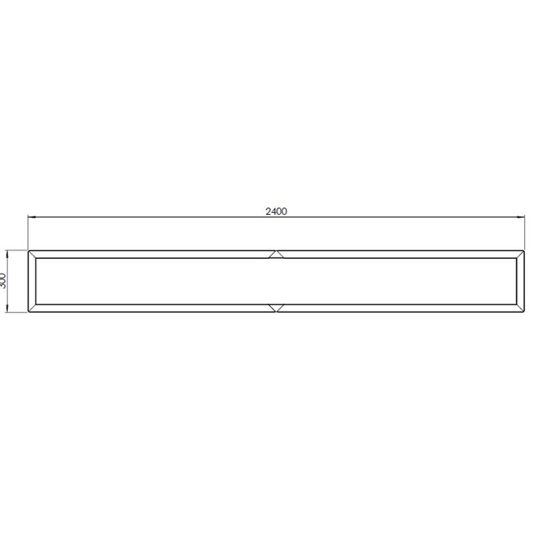Powder coated steel planter Texas xxl 240 x 30 cm
