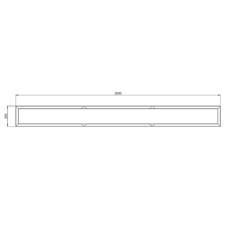 Powder coated steel planter Texas xxl 300 x 30 cm