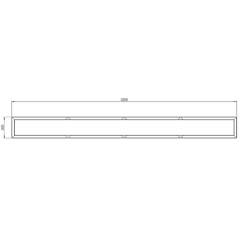Powder coated steel planter Texas xxl 320 x 30 cm