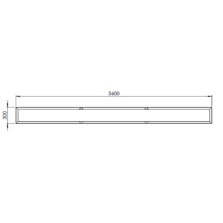 Powder coated steel planter Texas xxl 360 x 30 cm