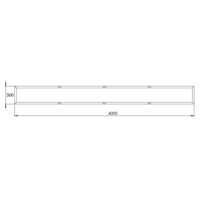 Powder coated steel planter Texas xxl 400 x 30 cm