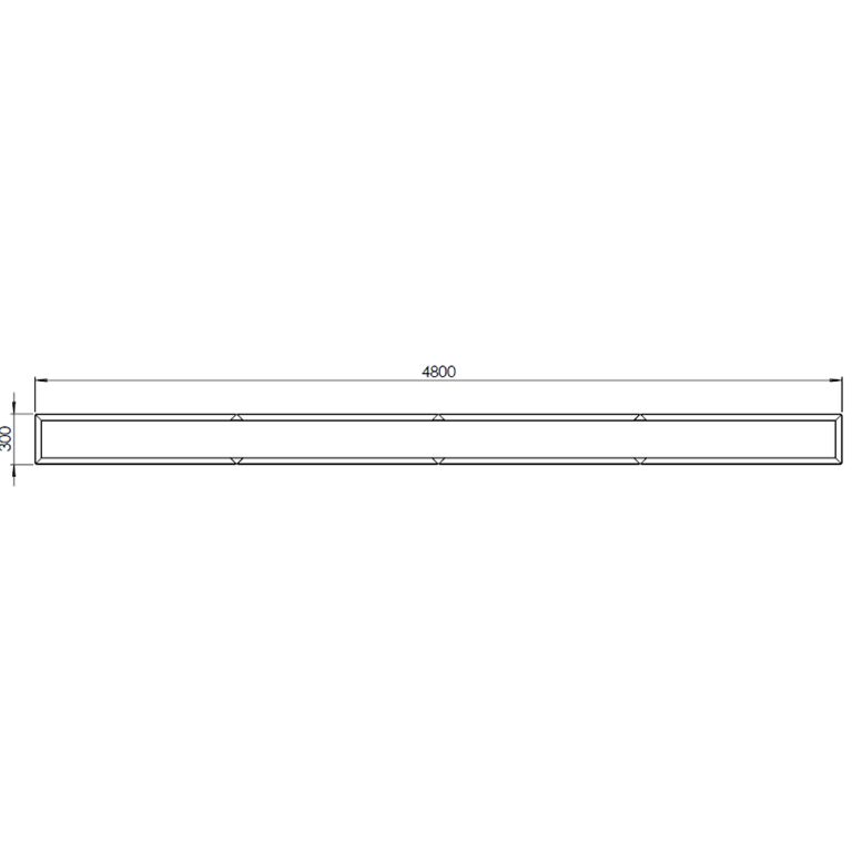 Powder coated steel planter Texas xxl 480 x 30 cm