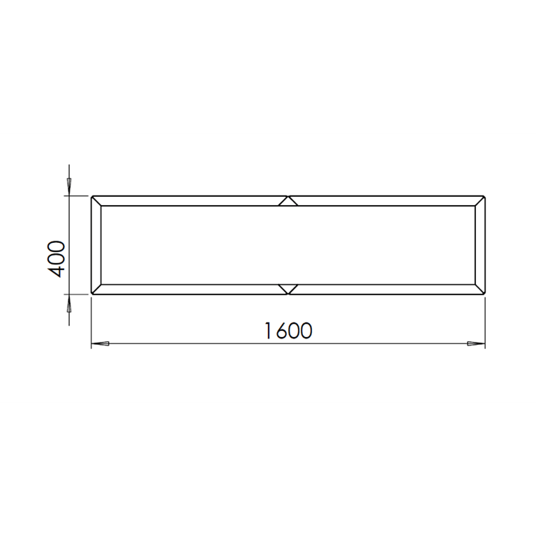 Powder coated steel planter Texas xxl 160 x 40 cm