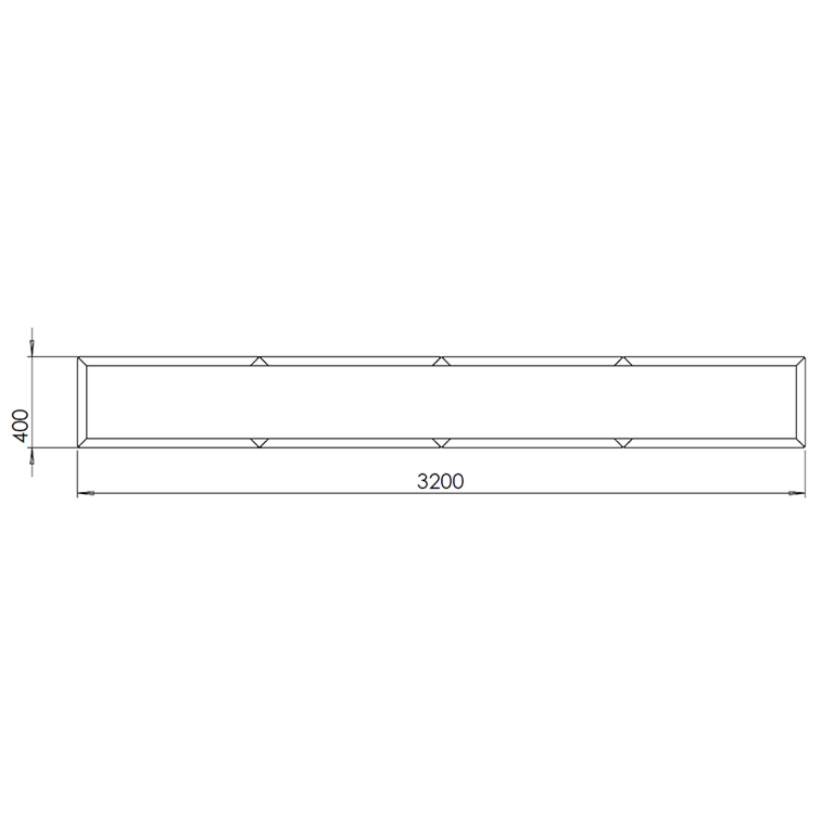 Corten steel planter Texas xxl 320 x 40 cm