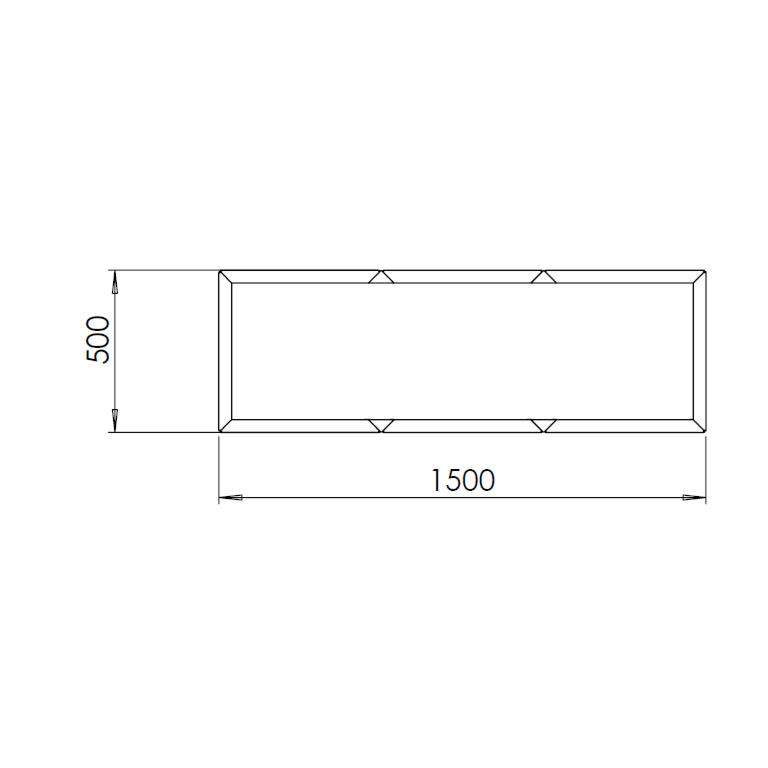 Powder coated steel planter Texas xxl 150 x 50 cm