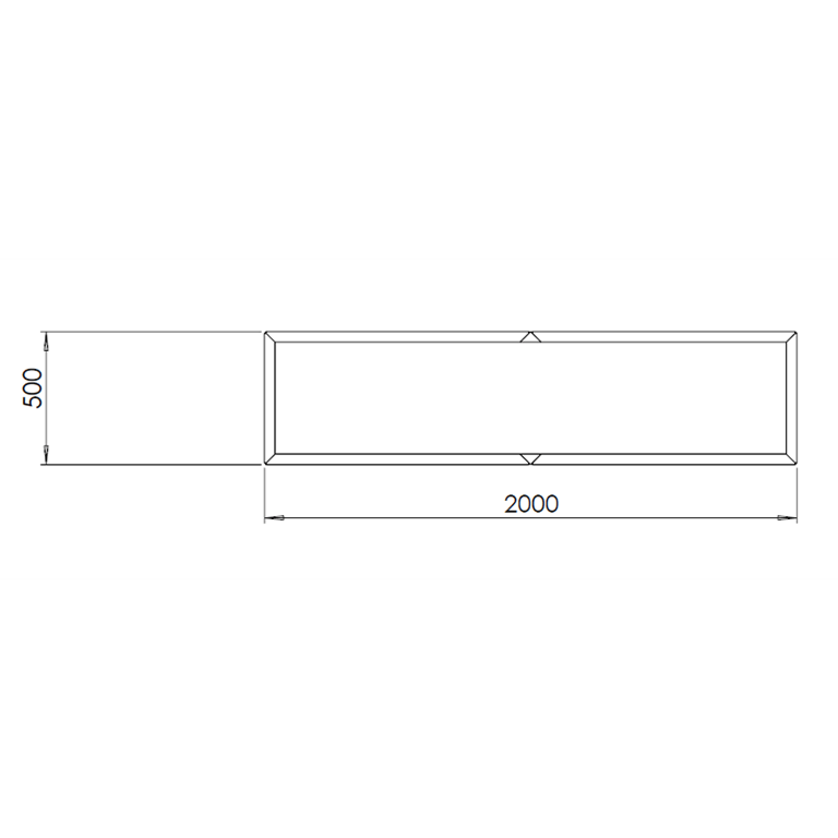 Powder coated steel planter Texas xxl 200 x 50 cm