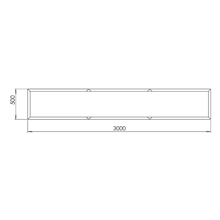 Powder coated steel planter Texas xxl 300 x 50 cm