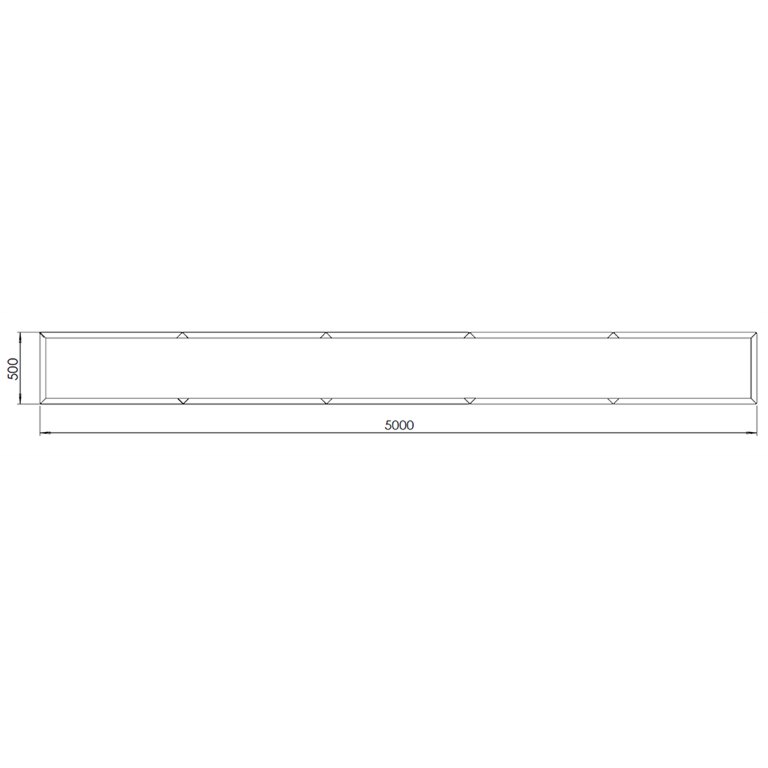 Powder coated steel planter Texas xxl 500 x 50 cm