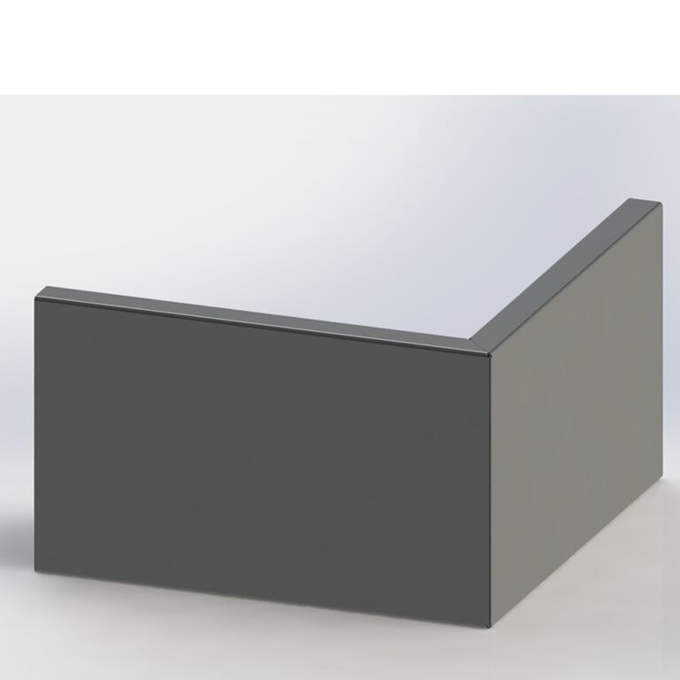 Powder coated steel retaining wall outside corner 50 x 50 cm (height 30 cm)