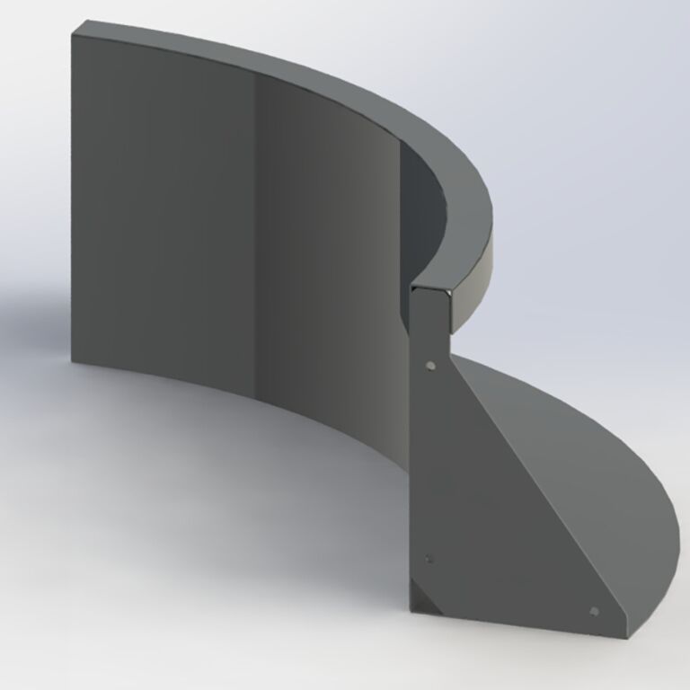 Powder coated steel retaining wall inside curve 50 x 50 cm (height 50 cm)
