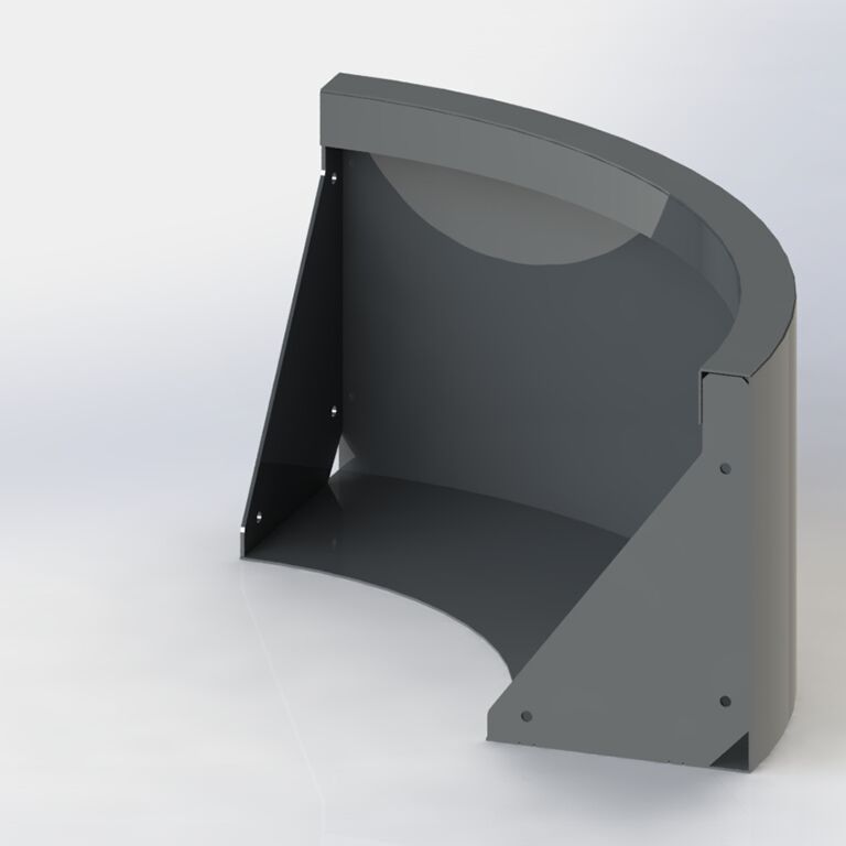 Powder coated steel retaining wall outside curve 50 x 50 cm (height 30 cm)
