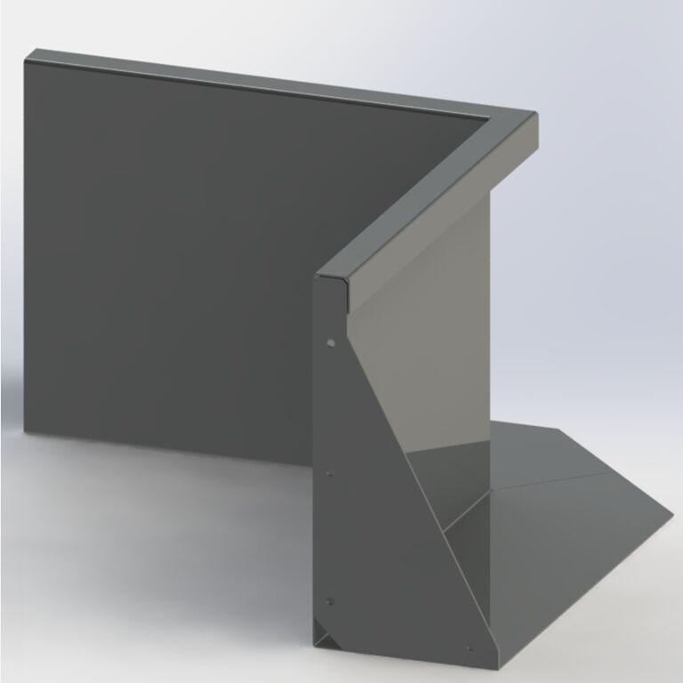 Powder coated steel retaining wall inside corner 50 x 50 cm (height 40 cm)