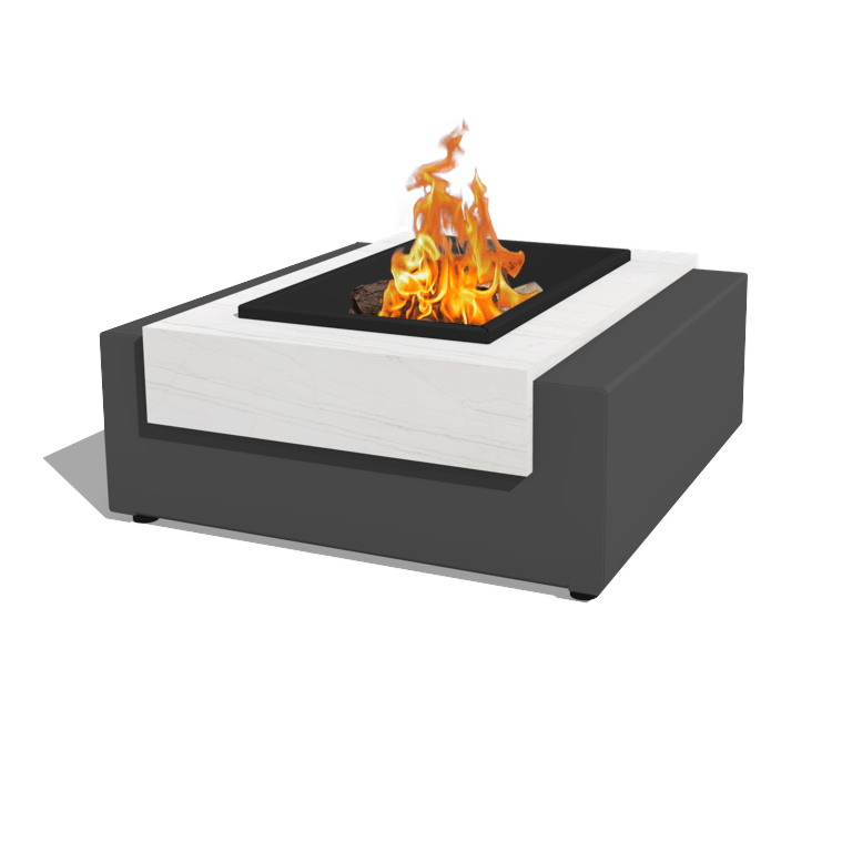 Aluminium fire pit table Erice 80 x 80 x 30 cm