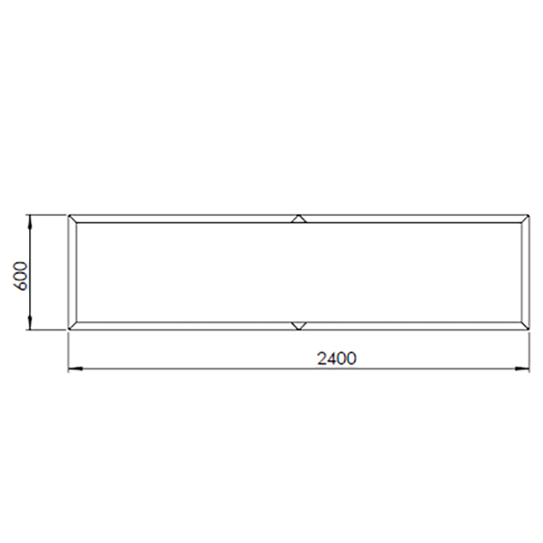 Powder coated steel planter Texas xxl 240 x 60 cm