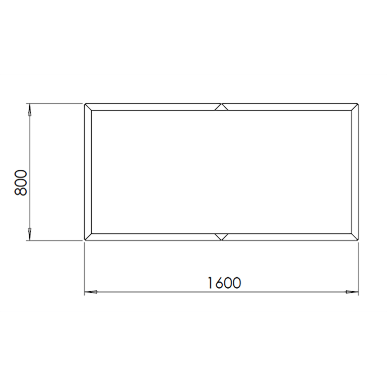 Powder coated steel planter Texas xxl 160 x 80 cm