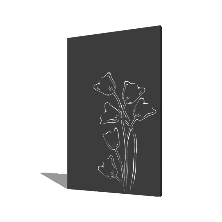 Powder coated steel panel tulip asymmetrical 120 x 6 x 190 cm