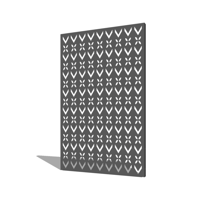 Powder coated steel panel roof motif composition 1 120 x 6 x 190 cm