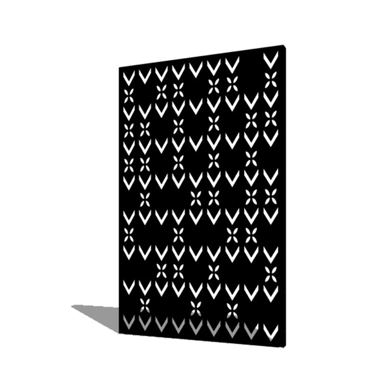 Powder coated steel panel roof motif composition 3 120 x 6 x 190 cm