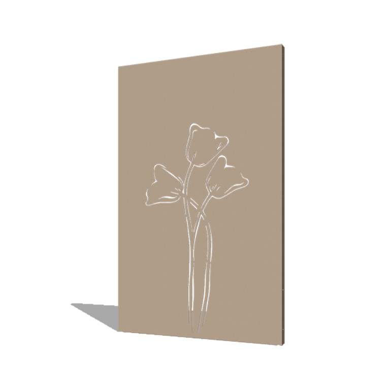 Powder coated steel panel tulip symmetrical 120 x 6 x 190 cm