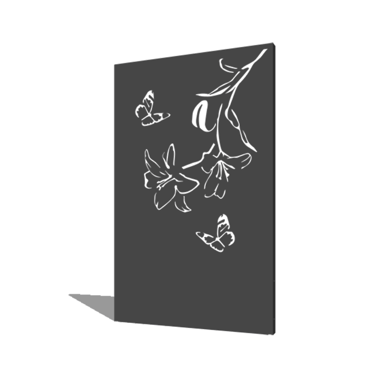 Powder coated steel panel lily 120 x 6 x 190 cm