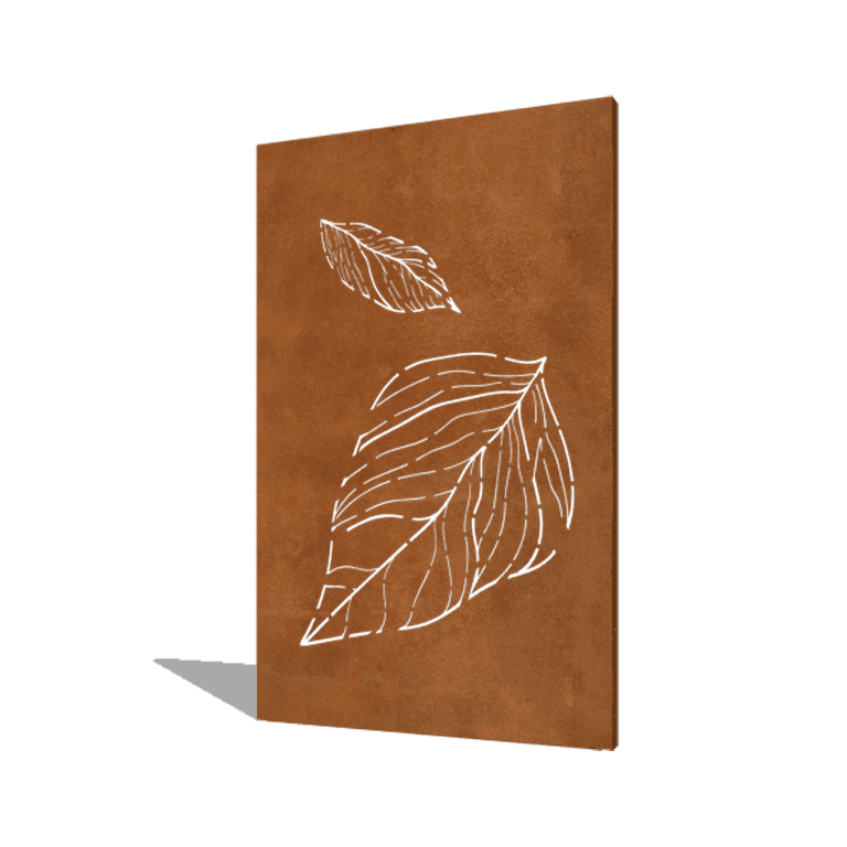 Corten steel panel falling leaves 120 x 6 x 190 cm