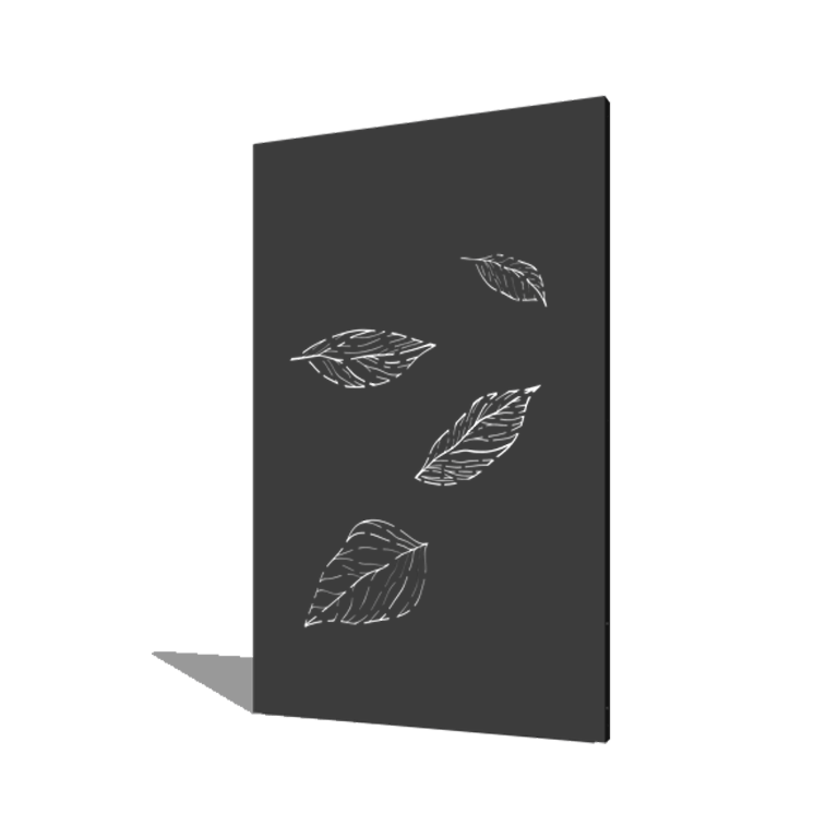 Powder coated steel panel small falling leaves 120 x 6 x 190 cm