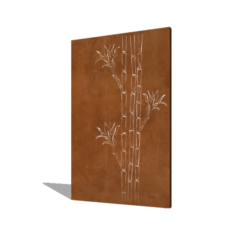 Corten steel panel bamboo 120 x 6 x 190 cm