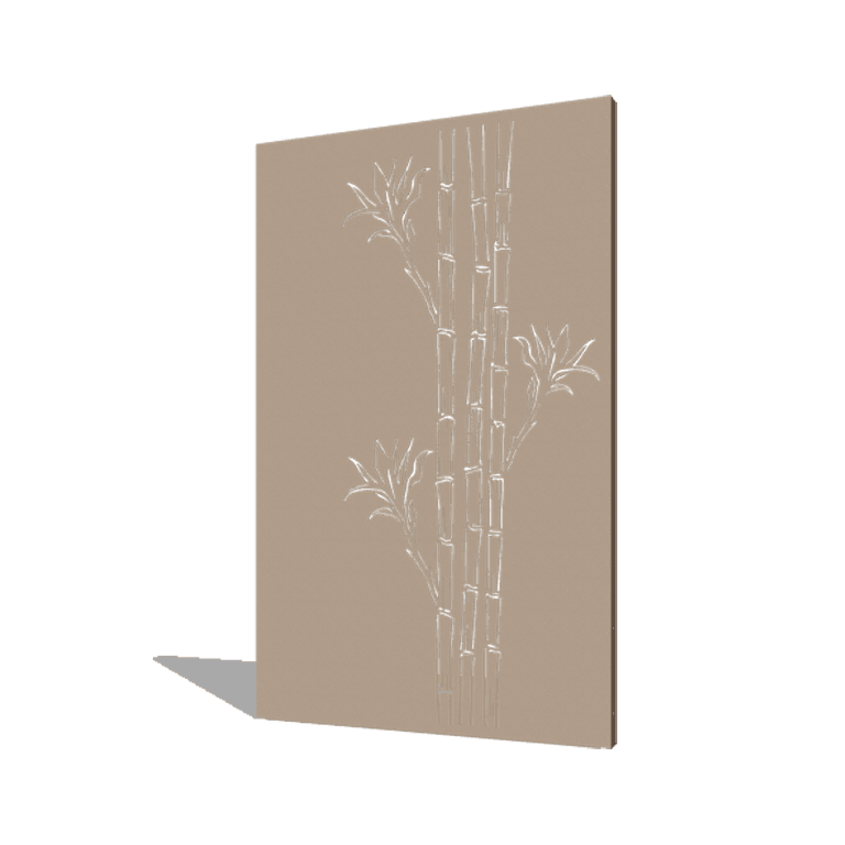 Powder coated steel panel bamboo 120 x 6 x 190 cm