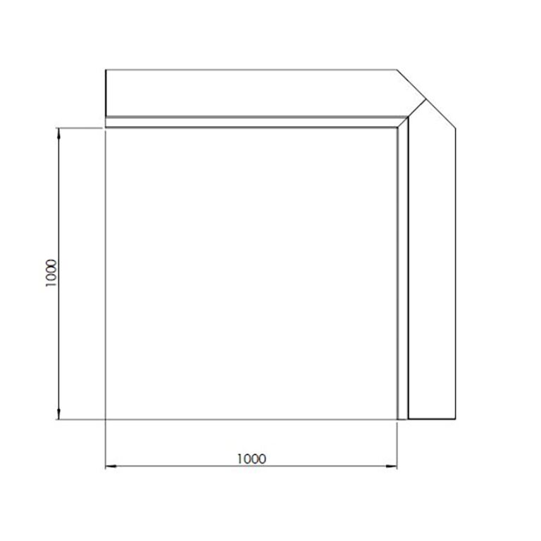 Corten steel retaining wall inside corner 100 x 100 cm (height 30 cm)