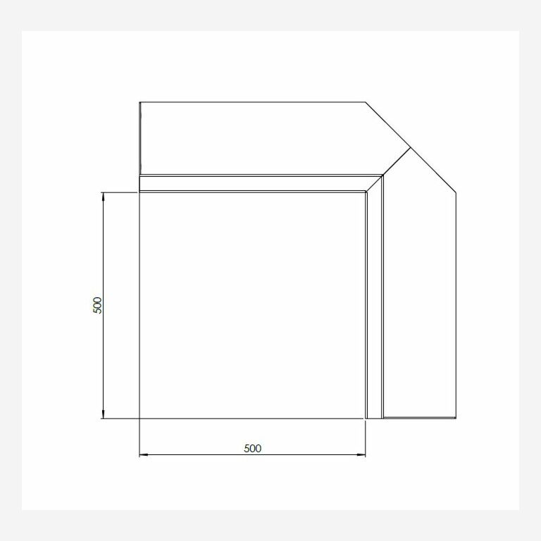 Corten steel retaining wall inside corner 50 x 50 cm (height 50 cm)